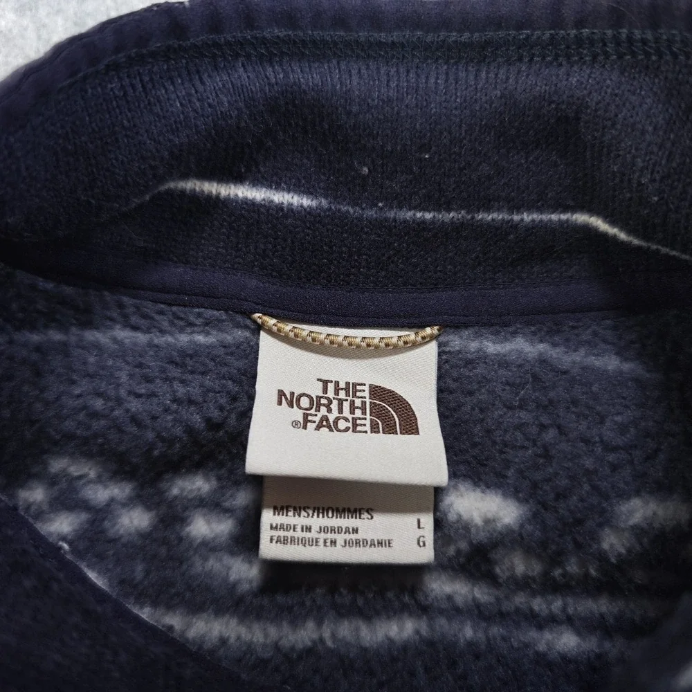 North Face Gordon Lyons 1/4 Zip Fleece Sweater‎ Mens Large Aztec Blue Pullover